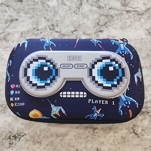 Zipit® Storage/Pencil Box‎ Blue with Gray Robot/Controller Player 1 Video Game